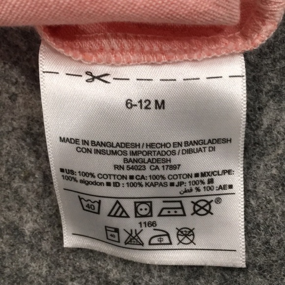 Old Navy Baby Boy Sz 6-12M Salmon Chambray Button Shirt 100% Cotton - Picture 6 of 10